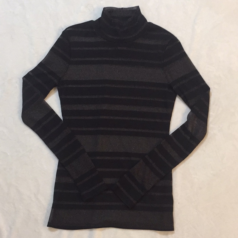 BCBG Sheer Striped Top